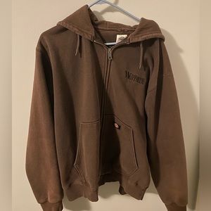 Dickies Brown Thick Zipper Sweater - Mens XXL Comfortable Clothing